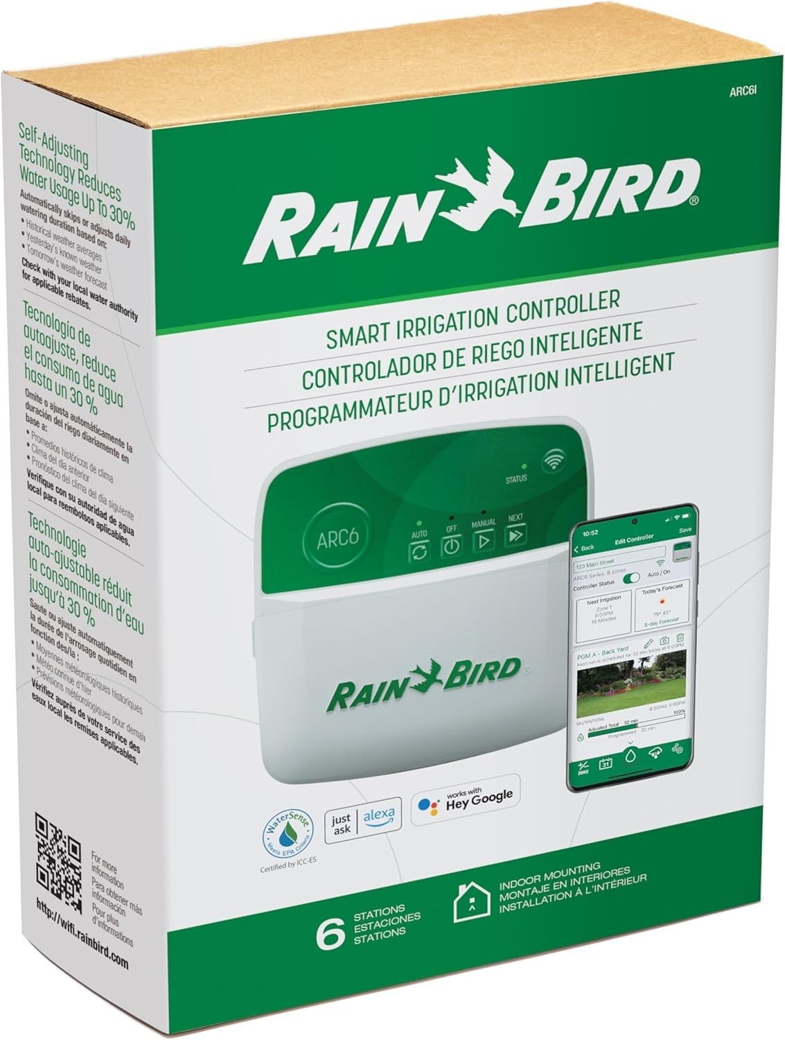 Rain Bird ARC6 App-Based Indoor Smart Irrigation WiFi Timer/Controller, ... - $74.00