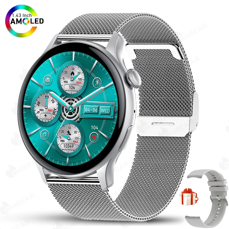 Ladies Smartwatch 466x466 AMOLED Screen Moment Display Time Bluetooth Call Watch - £33.29 GBP