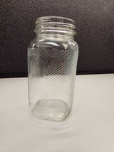 Vintage Duraglas Glass Hoosier Jar - Embossed Diamond Design - $8.72
