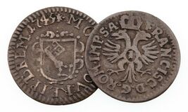 Lot of 2 German States Bremen 1745 - 1748 1 Groten in VF - VF+ Condition - $73.80