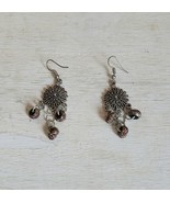 Vintage Earrings Costume Jewelry Handmade Sun Charm Art Deco B64 - $27.40 CAD