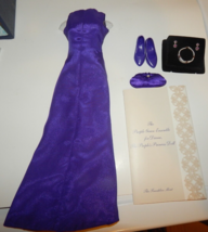 Princess Diana Outfit ~ Franklin Mint~PURPLE DRESS ~Gown~Jewelry~Shoes~Purse - £31.06 GBP