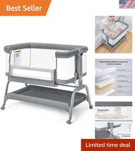 Baby Bassinet, 3 in 1 Bassinet Bedside Sleeper with Washable Soft Mattre... - $338.79