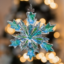 Kese 2021 Annual Snowflake Crystal Aurora Borealis Colorful Christmas Ornament - £55.93 GBP