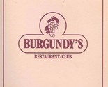 Burgundy&#39;s Restaurant Club Menu Brock&#39;s Park Suite Hotel Oklahoma City 1... - £21.81 GBP