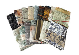 10 Fat Quarters - Tim Holtz Assorted Eclectic Elements and Abandoned Rulers Maps - £31.25 GBP