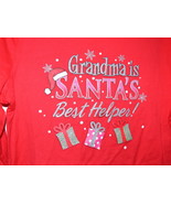 Grandma is Santa's Best Helper Christmas Holiday Long Sleeve T-shirt New M 8-10  - $7.99