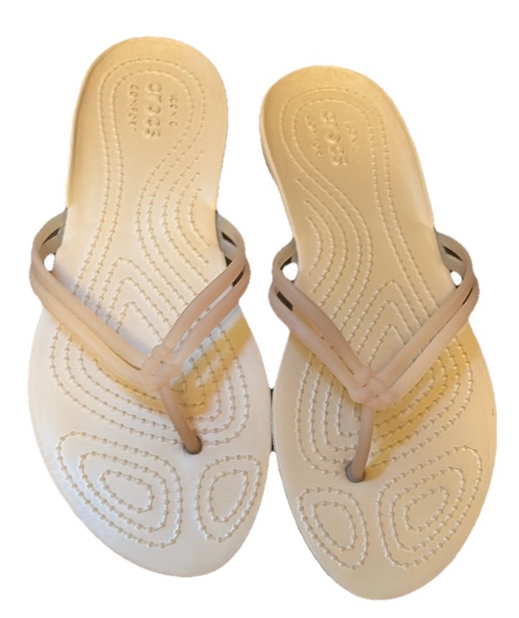 Crocs Isabella Iconoc Comfort Very Soft  Strapy Flip Flop Gemlite™ Sz 6 - $21.78