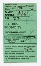 BEA Tourist Economy Boarding Pass British European Airways 1965 - $11.88