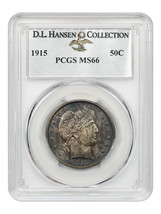 1915 50c PCGS MS66 ex: D.L. Hansen - $7,282.28