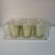 Gold Flake Glass Votive/Tealight Candle Holders 6 Pack - £5.99 GBP