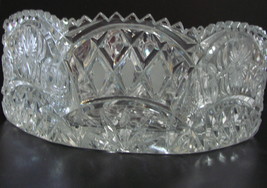 Vintage Cut Crystal Octagonal Large Bowl, 8 1/2 inch Diameter, 3 1/ - £23.98 GBP