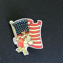 Estate Small American Flag w Tyson Chicken Patriotic Hat Fourth of July Holiday - £5.36 GBP