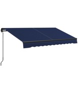 Outsunny 10&#39;x8&#39; Blue Retractable Patio Awning, Manual Crank, UV - $253.99