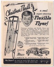 Vintage Print Ad Flexible Flyer Sled Christmas Thrill 5&quot; x 6 1/2&quot; - £5.82 GBP