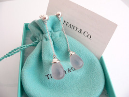 Tiffany & Co Silver 20 Carat Pink Rose Quartz Dangle Dangling Earrings Gift Love - $1,398.00