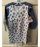 Lovable Friends Blue Floral 3T  Dress &amp; Cardigan Set *NEW* hh1 - £9.42 GBP