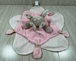 Mary Meyer small plush deer fawn lovey baby security blanket pink flower... - $19.79