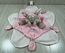 Mary Meyer small plush deer fawn lovey baby security blanket pink flower floral  - $19.79