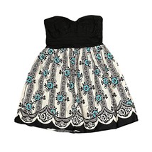 Trixxi Sweetheart Pleated Floral Fit &amp; Flare Cocktail Dress Strapless Women 11 - £15.81 GBP