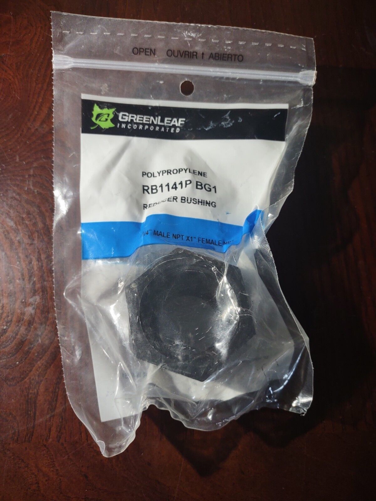 Green Leaf Poly Reducing Bushing, 1 1/2&quot; Male  x 1&quot; Female, RB1121P - $5.82