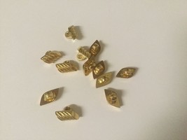 12 Goldtone Honeycomb Rectangular Slanted Shank Buttons 1/2&quot; x 3/8&quot; - £3.15 GBP