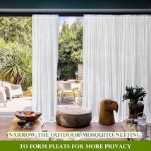 Outdoor Mosquito Netting for Porch/Patio/Canopy/Gazebo Sheer 118 x 98 in White - £22.91 GBP