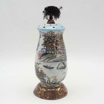 Antique Floral Hand Painted Nippon Vase Hat Pin Holder Morimura M - £65.70 GBP