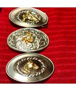 Three Beautiful Silver Western Belt Buckles - $56.98 CAD