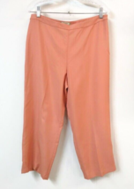 Tommy Bahama NWT WM 10 Crop Pants Peach 100% Silk Flat Front Side Zip Cl... - £51.77 GBP