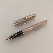 Sheaffer Sterling Silver Imperial Fountain Pen Diamond Design Made in USA - £250.30 GBP