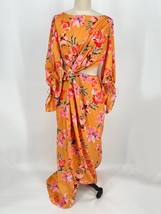 Significant Other Mallorie Dress Sz 4 Orange Floral Cutout Wrap Maxi - £77.43 GBP