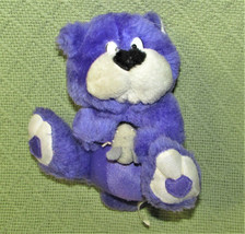 1995 Nanco Purple Teddy Bear With Grey Mouse 6" Plush Toy Stuffed Animal Vintage - $11.34