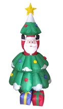 Animated Inflatable Santa Claus Rises From Christmas Tree Yard Garden Decoration - £76.57 GBP