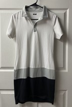 Chase 54 Golf Tennis Polo Dress Womens Size Medium Color Block White Black Grey - £13.31 GBP
