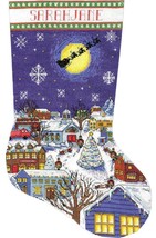 DIY Design Works Christmas Eve Snowy Santa Cross Stitch Stocking Kit 5197 - $29.95