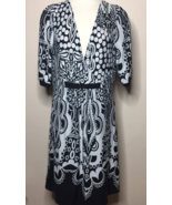 Funky People Vintage Womens Black White Print Dress Size 1X Polyester El... - $370.43 MXN