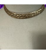 Braided Choker Necklace Gold Tone Braided Chain Sparkle 18” - $14.99