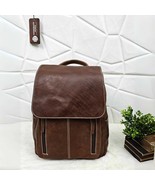 Handmade Full Grain Leather Backpack: Vintage Brown Travel Rucksack - $4,394.22 MXN