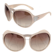 Dolce &amp; Gabbana Beige Nude Silver Oversized Round Vintage Sunglasses DG8048 8048 - £148.24 GBP