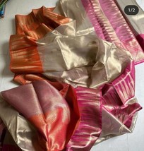 Handloom Banarasi Silk Saree || Zari Weaving Dona All over || Stylish Pallu Work - £59.36 GBP