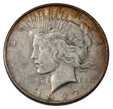 1927-D Paix Dollar About Hors-Circulation Au Luster Et Original Jante To... - $209.87