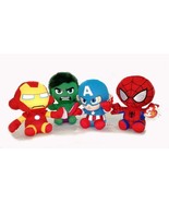Avengers Baby Beanie 6&quot; Doll Spiderman/IronMan/CaptainAmerica/Groot/Blac... - £7.19 GBP+