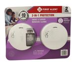 First Alert 2 in 1 Protection Smoke &amp; Carbon Monoxide Alarms 2Pk 10 Year... - £40.71 GBP