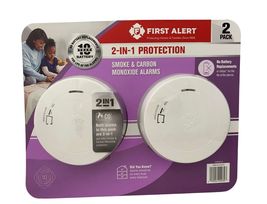 First Alert 2 in 1 Protection Smoke &amp; Carbon Monoxide Alarms 2Pk 10 Year Battery - £41.20 GBP