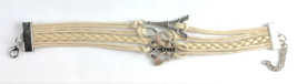 Leather Multi Charm Bracelet Infinity Symbol Eiffel Tower and Butterfly ... - $6.99