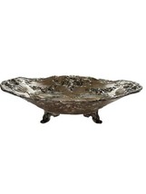 Antique Footed Silver Tray for Guest Towels 11” Long - £22.02 GBP
