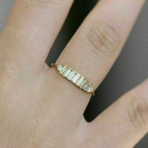 2Ct Baguette Lab-Created Diamond Women Half Eternity Ring 14K Yellow Gold Plated - £107.65 GBP