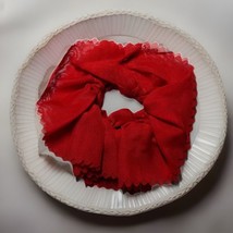 Classic Red Hair Scrunchie: Oversized Red Lace Scrunchie for All Hair Types - £4.46 GBP