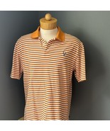 Callaway Golf Polo Shirt Striped Orange and White Medium with logo. Shor... - $34.73 CAD